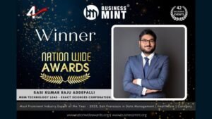 Sasi Kumar Raju Addepalli Receives Business Mint Award for Most Prominent Industry Expert of the Year – 2023, San Francisco in Data Management ( Healthcare )