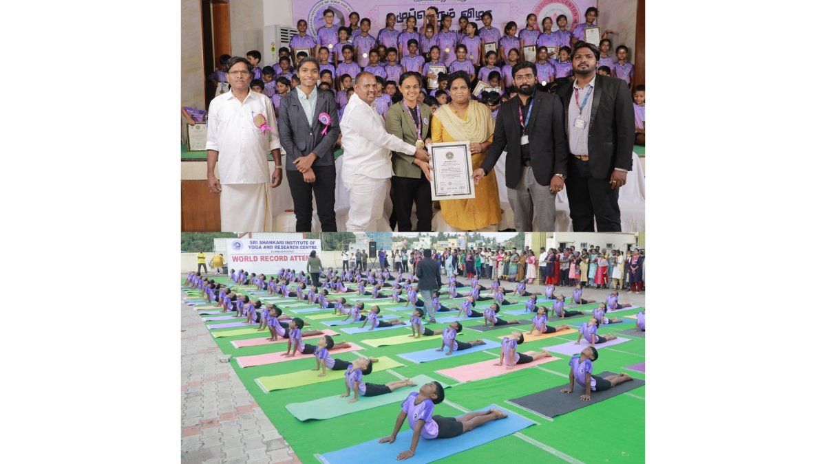 Sri-Shankari-Institute-celebrated-its-anniversary-Yoga-Day-and-a-world-record-with-95-students